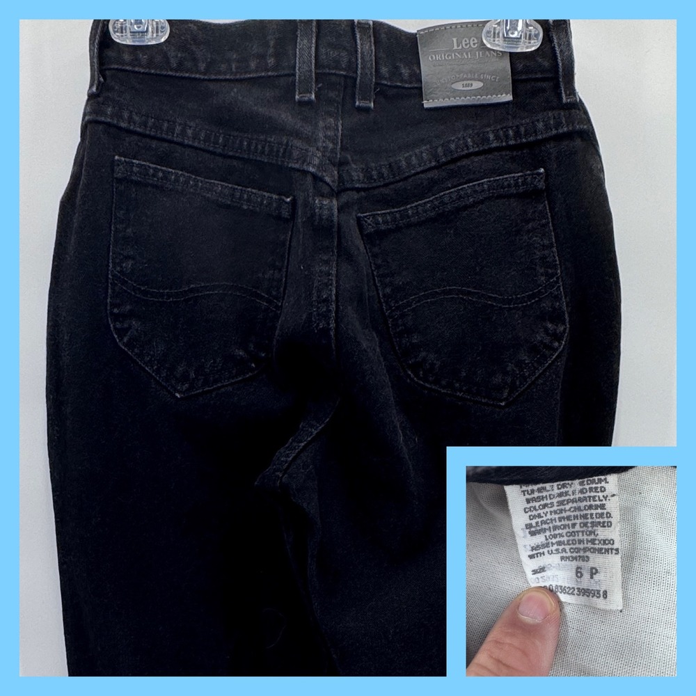 Vintage Lee Original Riders‎ Black High Waisted Mom Jeans Size 6 Petite